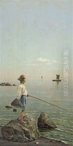 Naples Bay View Oil Painting by Vittorio Capessiero