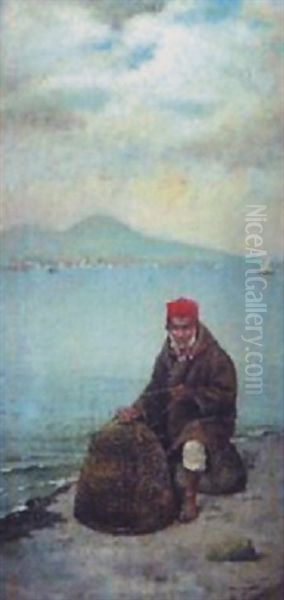 Neapolitan Fisherman Oil Painting by Vittorio Capessiero