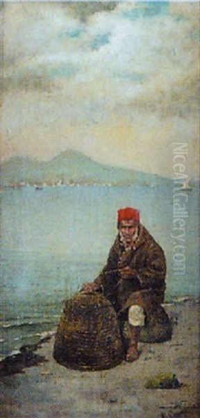 Neapolitan Fisherman Oil Painting by Vittorio Capessiero