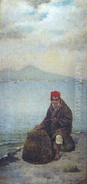 Neapolitan Fisherman Oil Painting by Vittorio Capessiero