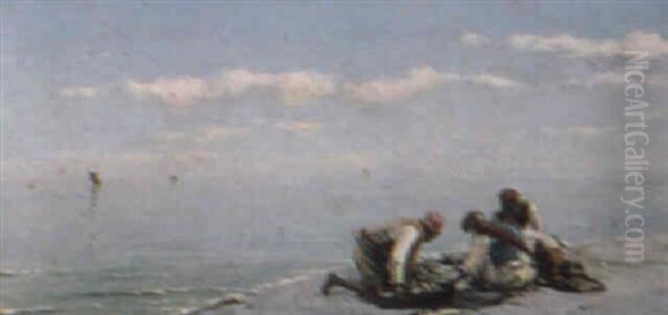 A Series Of Fishing Views Oil Painting by Vittorio Capessiero