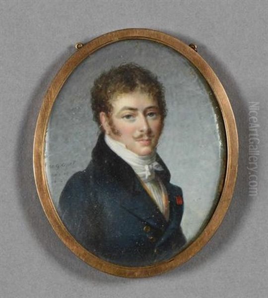 Portrait D'homme Moustachu Au Col Blanc Oil Painting by Marie Gabrielle Capet