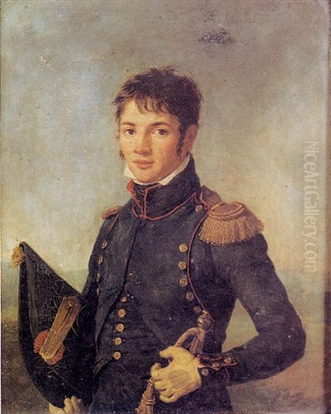 Portrait D'un Jeune Officier Sur Fond De Paysage Oil Painting by Marie Gabrielle Capet