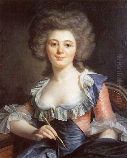 (autoportrait?) Oil Painting by Marie Gabrielle Capet