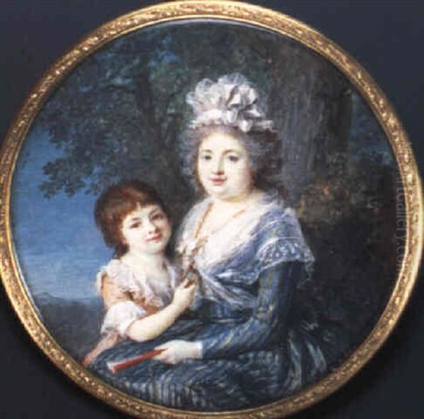 A Mother And Child Oil Painting by Marie Gabrielle Capet