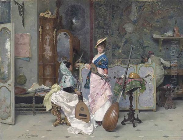 Chez Le Luthier Oil Painting by Vincente Capobianchi