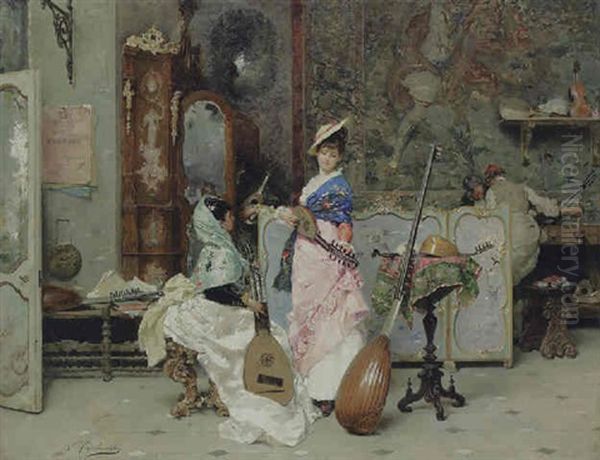 The Mandolin Shop Oil Painting by Vincente Capobianchi