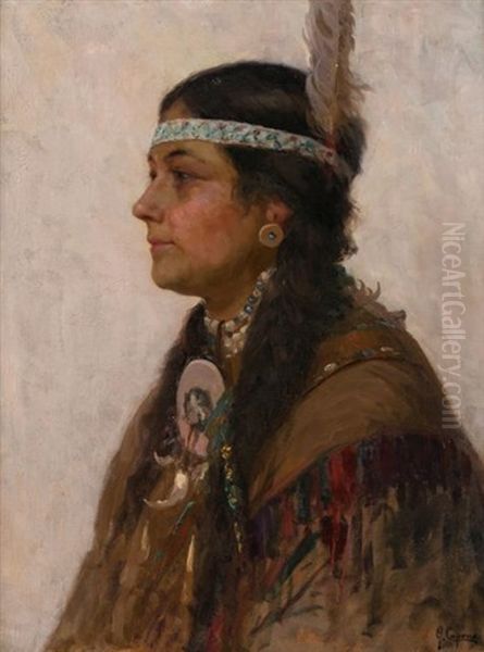 Indian Woman Oil Painting by Gaetano Capone