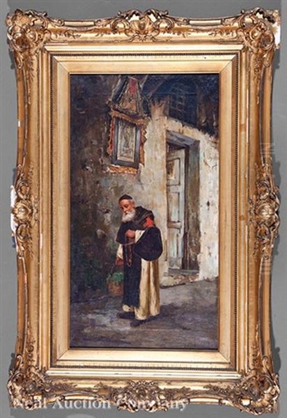 Monk That Visited The Piazza Oil Painting by Gaetano Capone