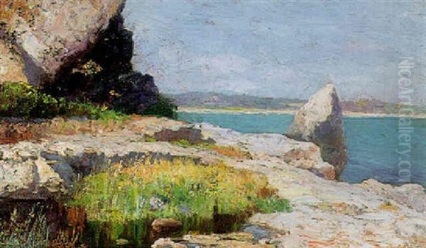 Mediterranean Coastal View Oil Painting by Gaetano Capone