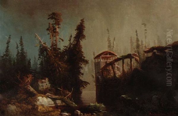 Kvernhus Oil Painting by Herman August Cappelen