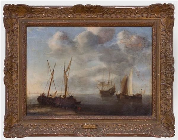 Harbor Scene Oil Painting by Jan Van De Cappelle