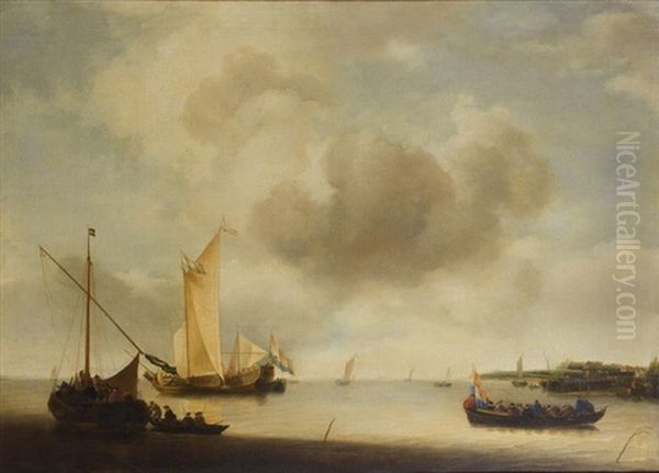 Marine Oil Painting by Jan Van De Cappelle