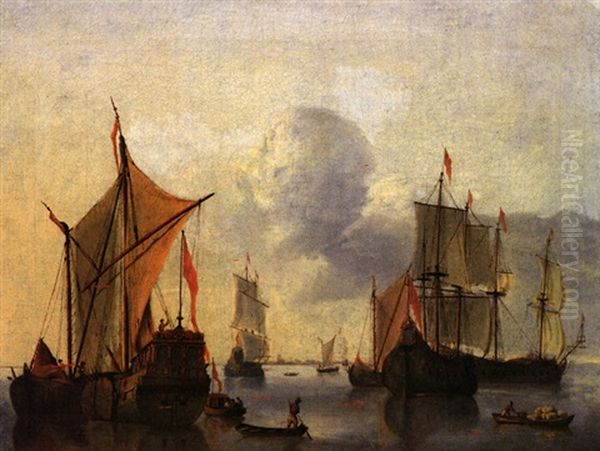 Ruhige See Oil Painting by Jan Van De Cappelle