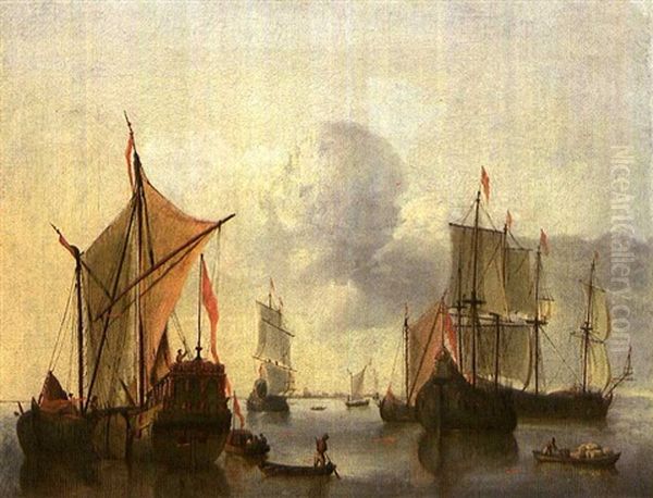 Ruhige See Oil Painting by Jan Van De Cappelle