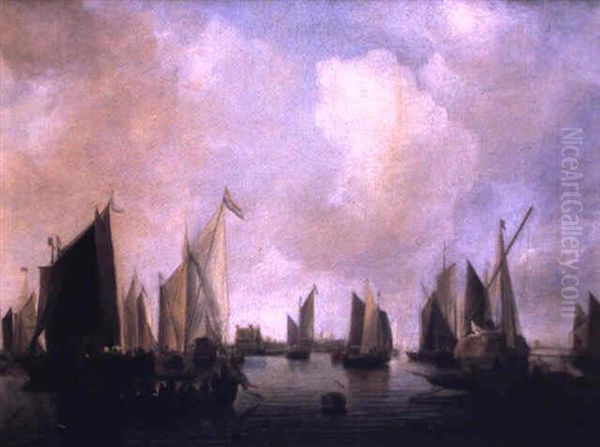 Marine Par Temps Calme Oil Painting by Jan Van De Cappelle