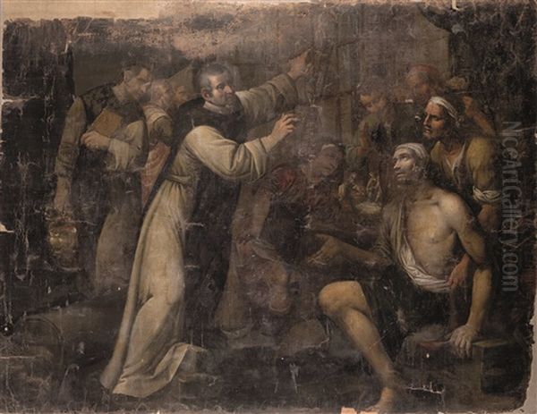 San Domenico Resuscita L'architetto Oil Painting by Giovanni Domenico Cappellino