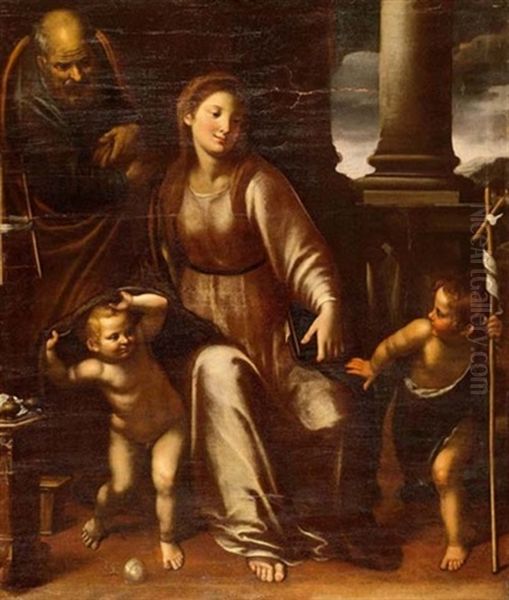 Maria Mit Dem Kind Und Dem Johannesknaben Oil Painting by Giovanni Domenico Cappellino