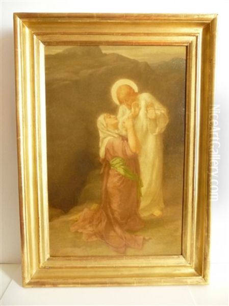 Apparition De Jesus A Madeleine Oil Painting by Jacques Martin Capponi