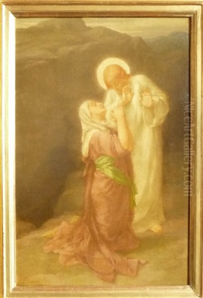 Apparition De Jesus A Madeleine Oil Painting by Jacques Martin Capponi