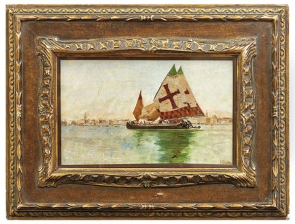 Boot In Der Lagune Von Venedig Oil Painting by Vincenzo Caprile