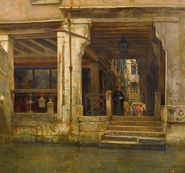 Antique Shop Oil Painting by Vincenzo Caprile