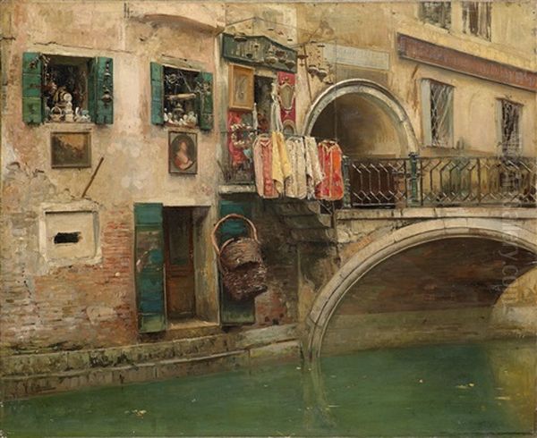 Kanal In Venedig Oil Painting by Vincenzo Caprile