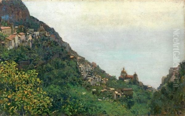 Veduta Di Positano Oil Painting by Vincenzo Caprile