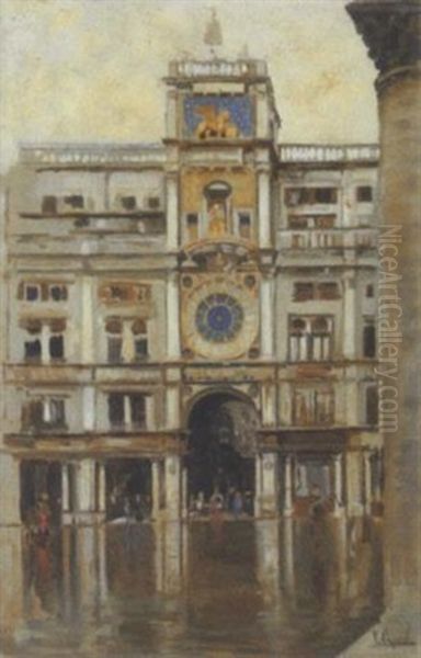 Venezia, La Torre Dell'orologio Oil Painting by Vincenzo Caprile