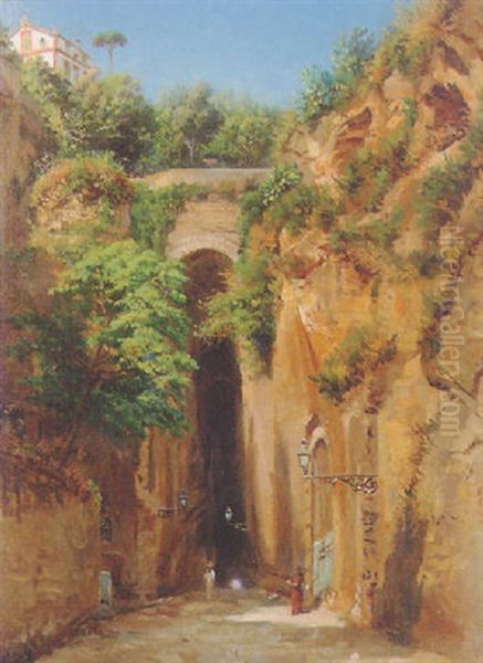 Grotto Posillipo, Naples Oil Painting by Vincenzo Caprile