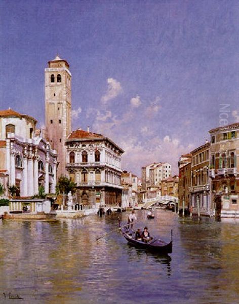 Palais Labia, Grand Canal A Venise Oil Painting by Vincenzo Caprile