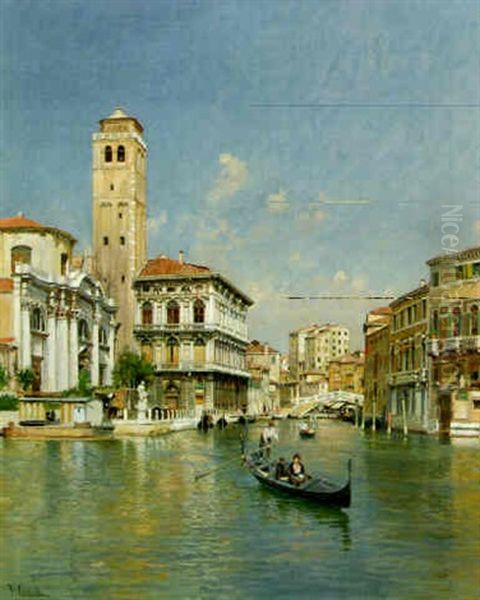 Palazzo Labia, Grand Canal, Venice Oil Painting by Vincenzo Caprile