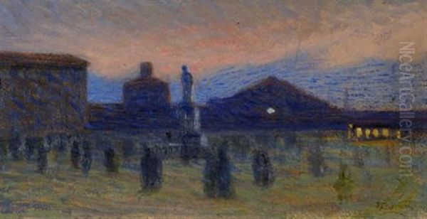 Tramonto In Piazza by Eugenio Caprini