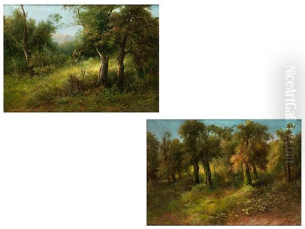 Waldlandschaften (pair) Oil Painting by Francesco Capuano