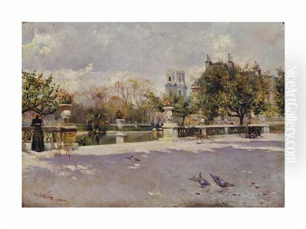 Le Jardin Du Luxembourg Oil Painting by Ulisse Caputo