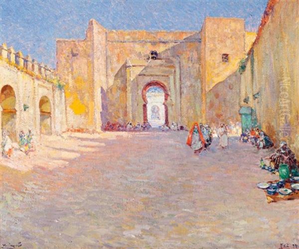 Fez, North Africa Oil Painting by Ulisse Caputo