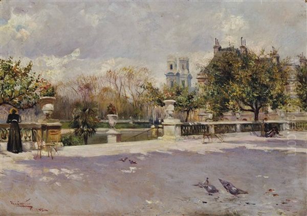 Le Jardin Du Luxembourg Oil Painting by Ulisse Caputo