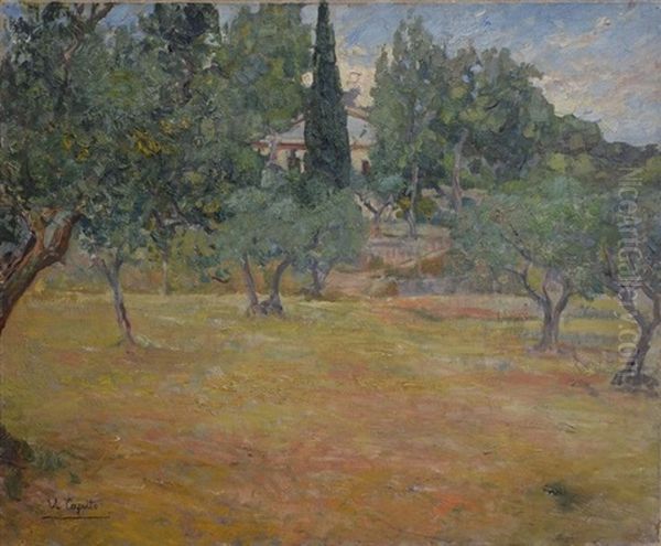 Maison Derriere Les Arbres Oil Painting by Ulisse Caputo