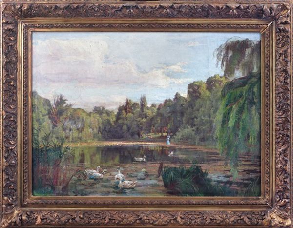 Passeggiata Nel Parco Oil Painting by Ulisse Caputo