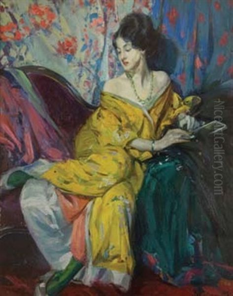 Green Stockings Oil Painting by Ulisse Caputo