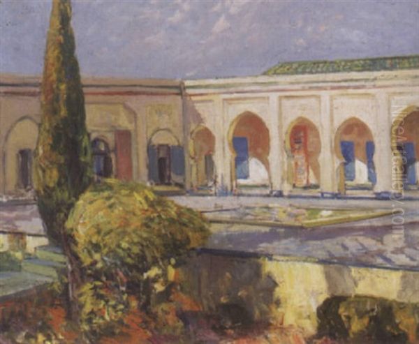 Sudliche Landschaft Mit Ansicht Auf Orientalische Fassade Oil Painting by Ulisse Caputo