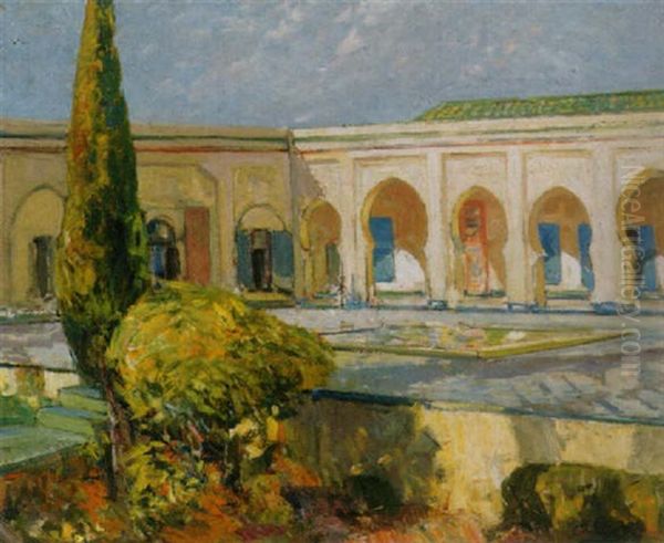 Sudliche Landschaft Mit Sicht Auf Orientalische Fassade Oil Painting by Ulisse Caputo