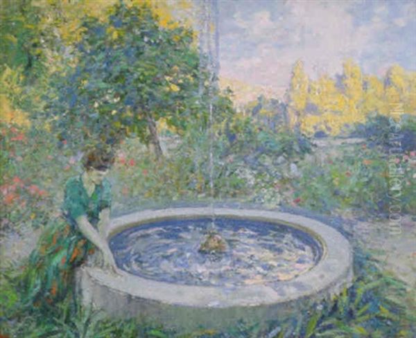 Sosta Alla Fontana Oil Painting by Ulisse Caputo