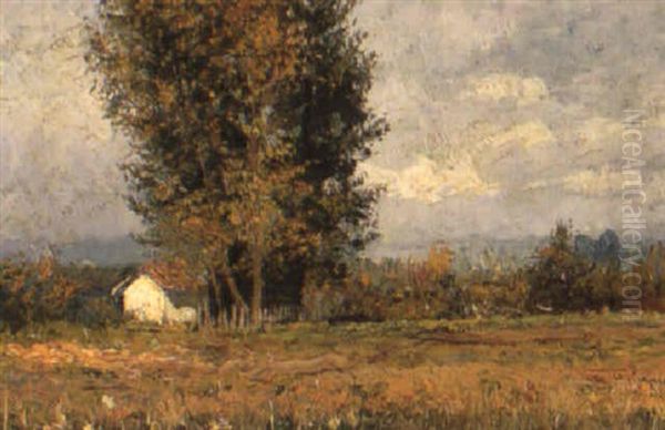 A House In A French Landscape Oil Painting by Ulisse Caputo