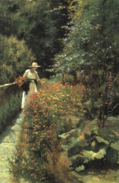 In Giardino Oil Painting by Ulisse Caputo