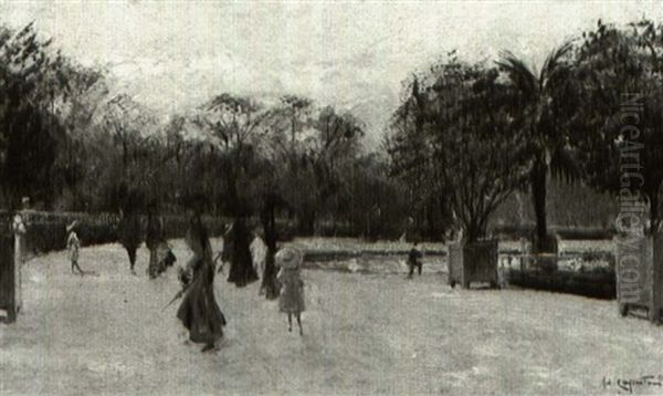 Le Jardin De Luxembourg, Paris Oil Painting by Ulisse Caputo