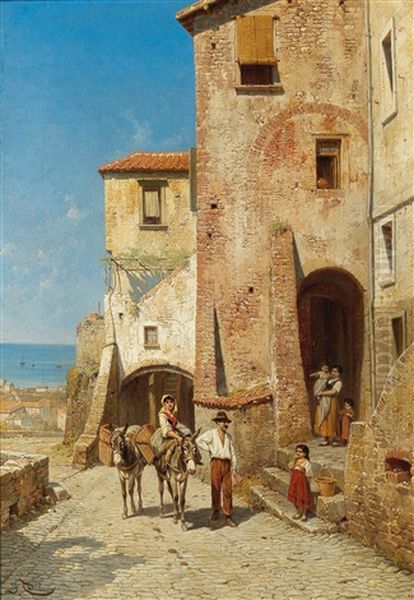 San Remo Oil Painting by Jacques Francois Carabain