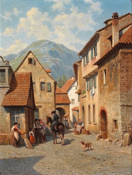 View Of Kaiserberg Oil Painting by Jacques Francois Carabain