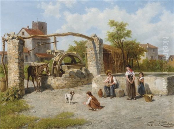 At The Well (nervia) Oil Painting by Jacques Francois Carabain