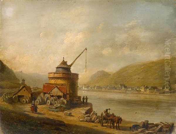 A View Of The Danube Oil Painting by Jacques Francois Carabain